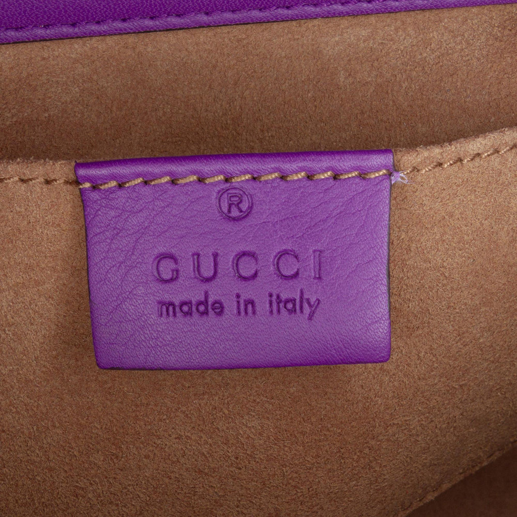 Gucci Small Embroidered Calfskin Tiger Strawberry Padlock Crossbody