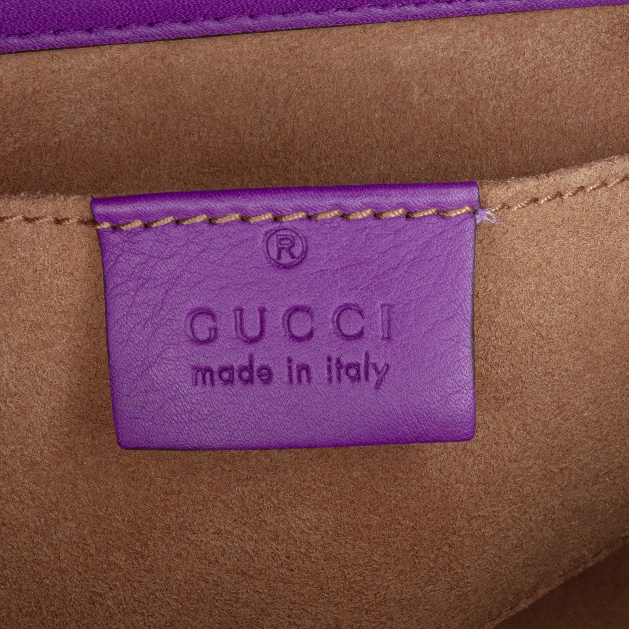 Gucci Small Embroidered Calfskin Tiger Strawberry Padlock Crossbody