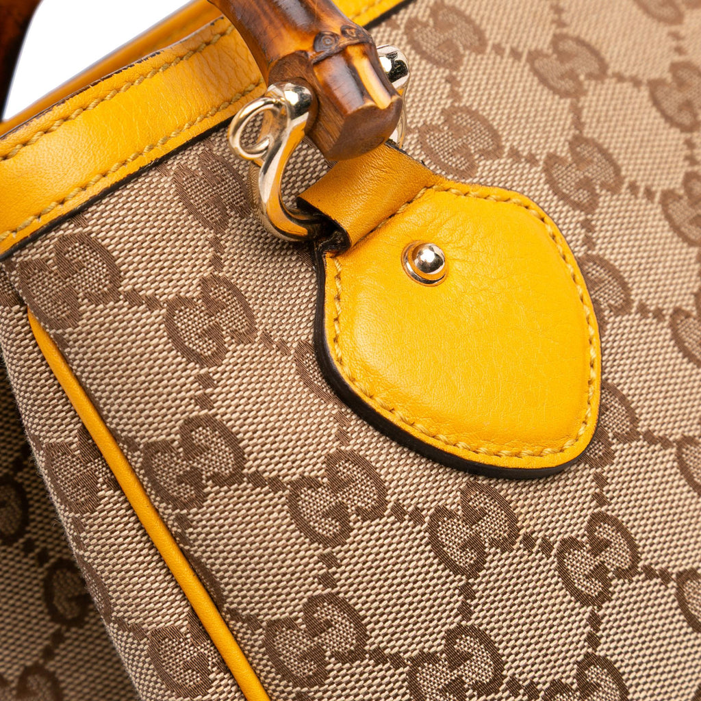 Gucci Small GG Canvas Diana Bamboo Top Handle Tote