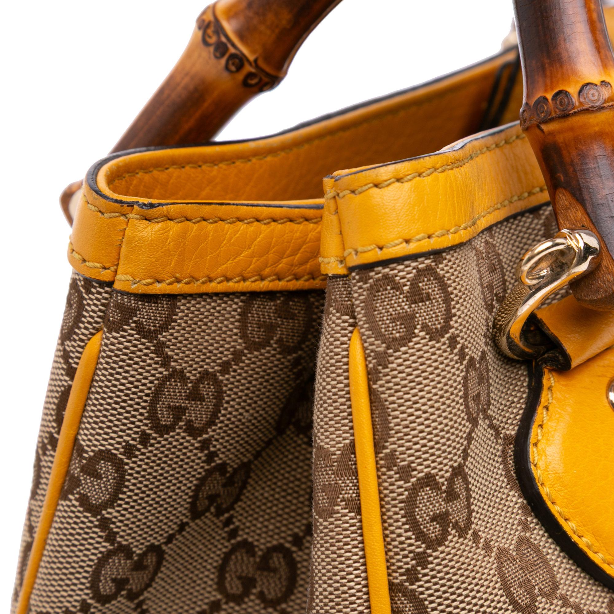 Gucci Small GG Canvas Diana Bamboo Top Handle Tote