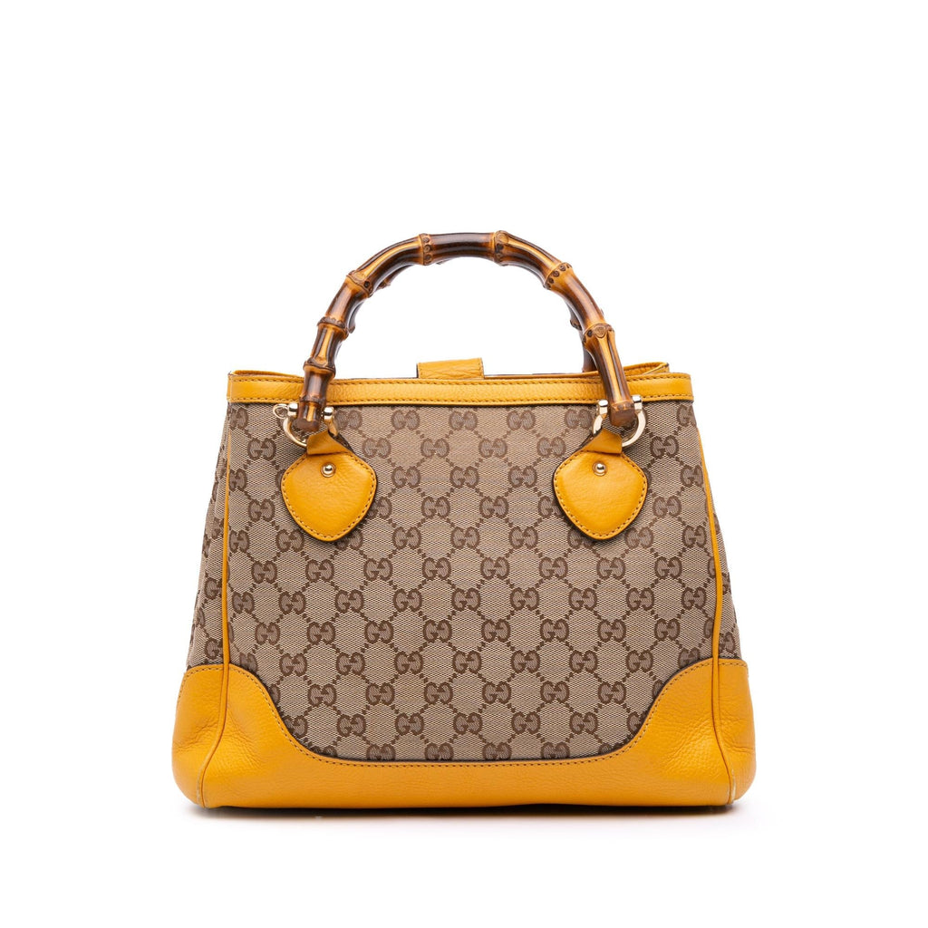 Gucci Small GG Canvas Diana Bamboo Top Handle Tote