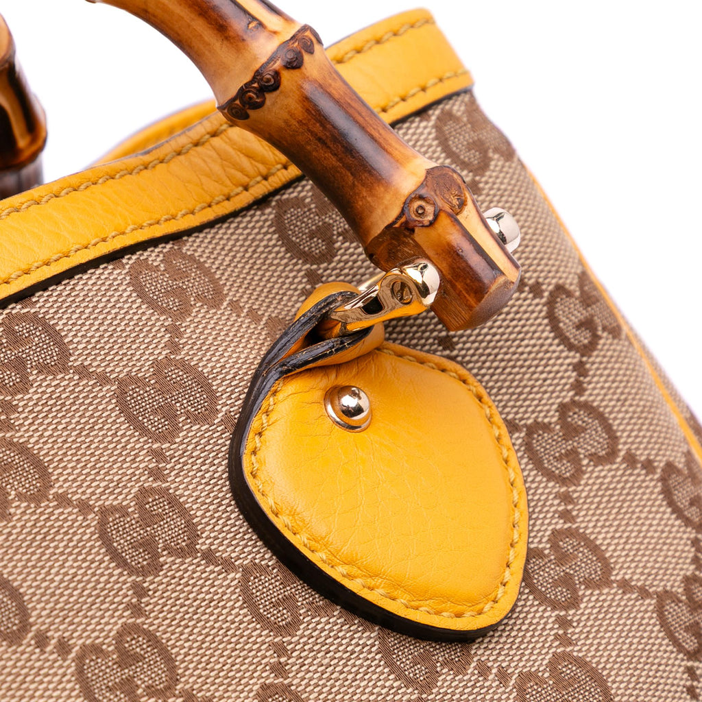 Gucci Small GG Canvas Diana Bamboo Top Handle Tote