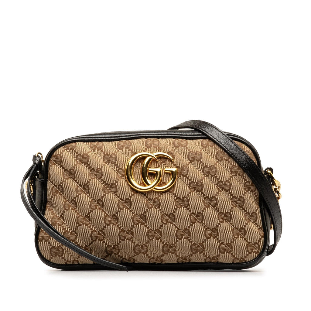Gucci Small GG Canvas Marmont Matelasse Camera Bag (SHG-8k8jfb)