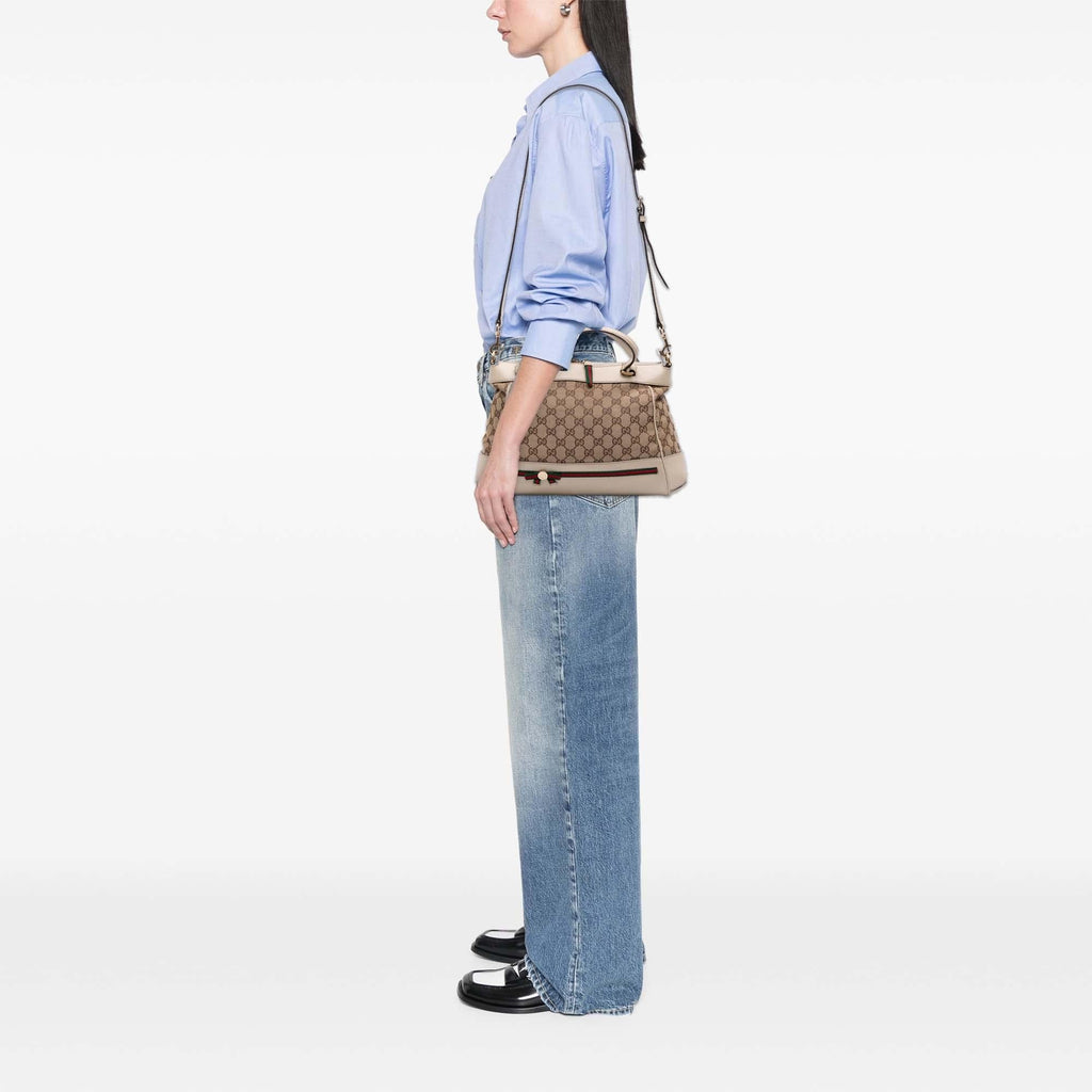 Gucci Small GG Canvas Web Mayfair Satchel