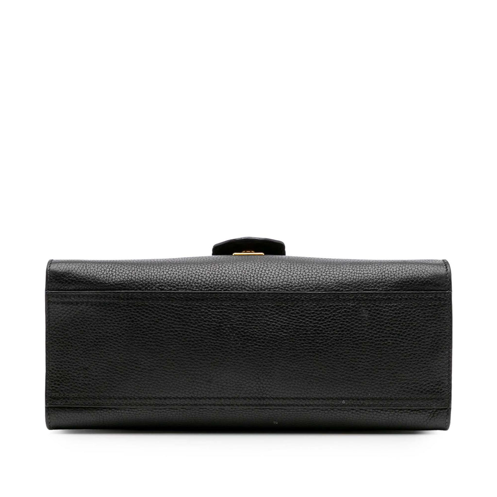 Gucci Small GG Marmont Grained Calfskin Top Handle Satchel