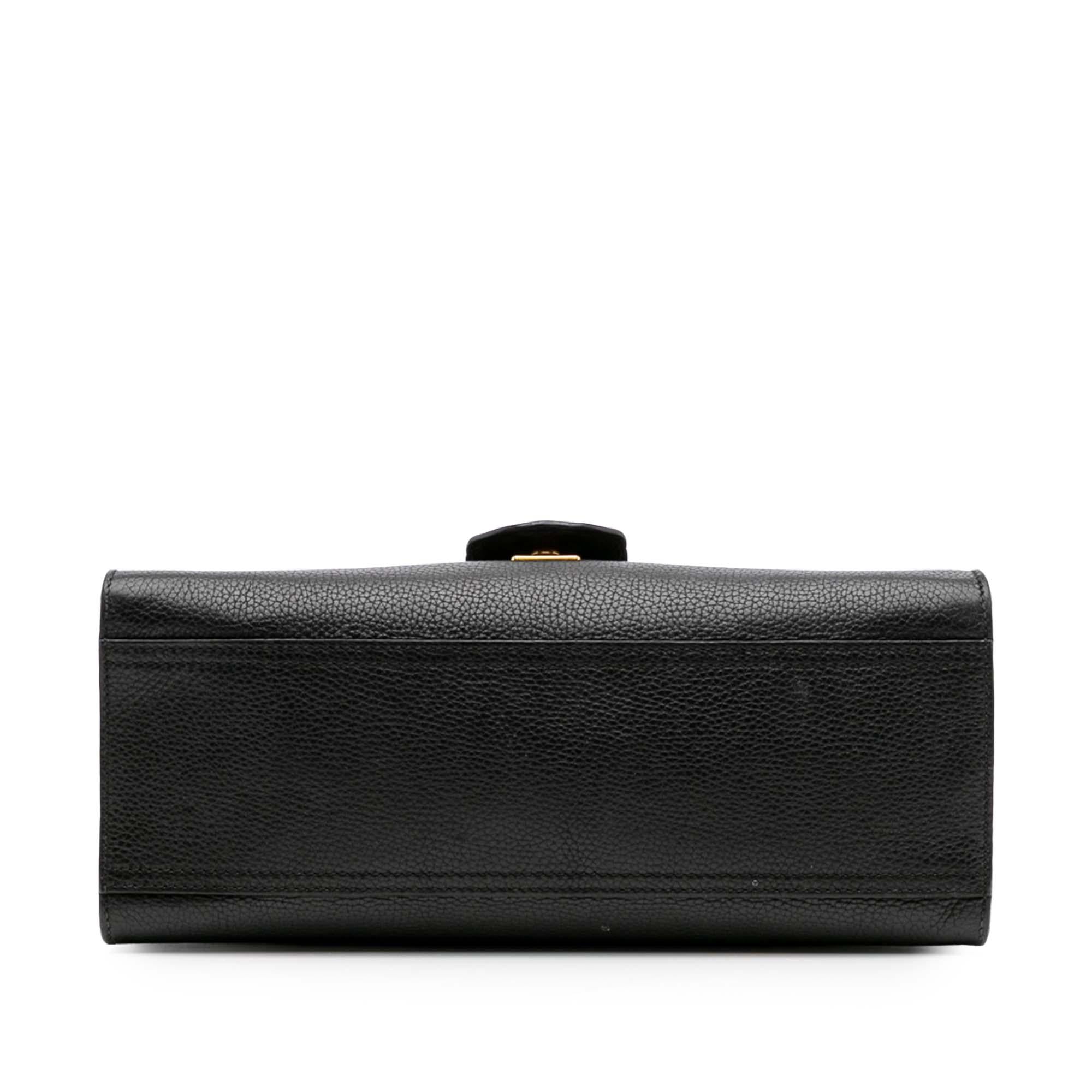 Gucci Small GG Marmont Grained Calfskin Top Handle Satchel