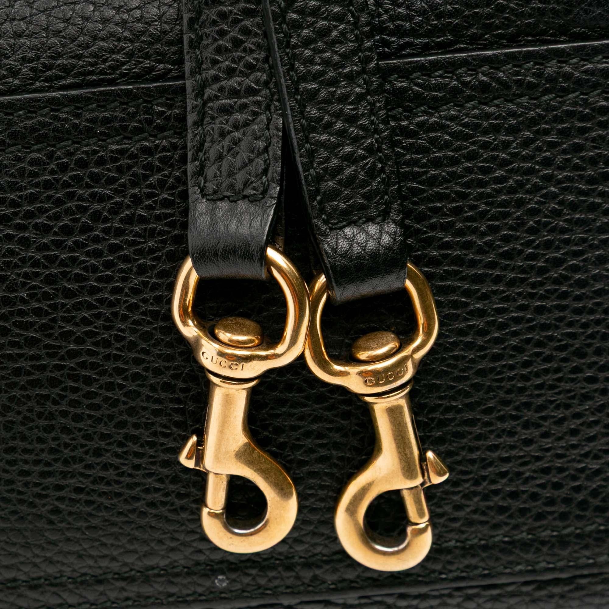 Gucci Small GG Marmont Grained Calfskin Top Handle Satchel