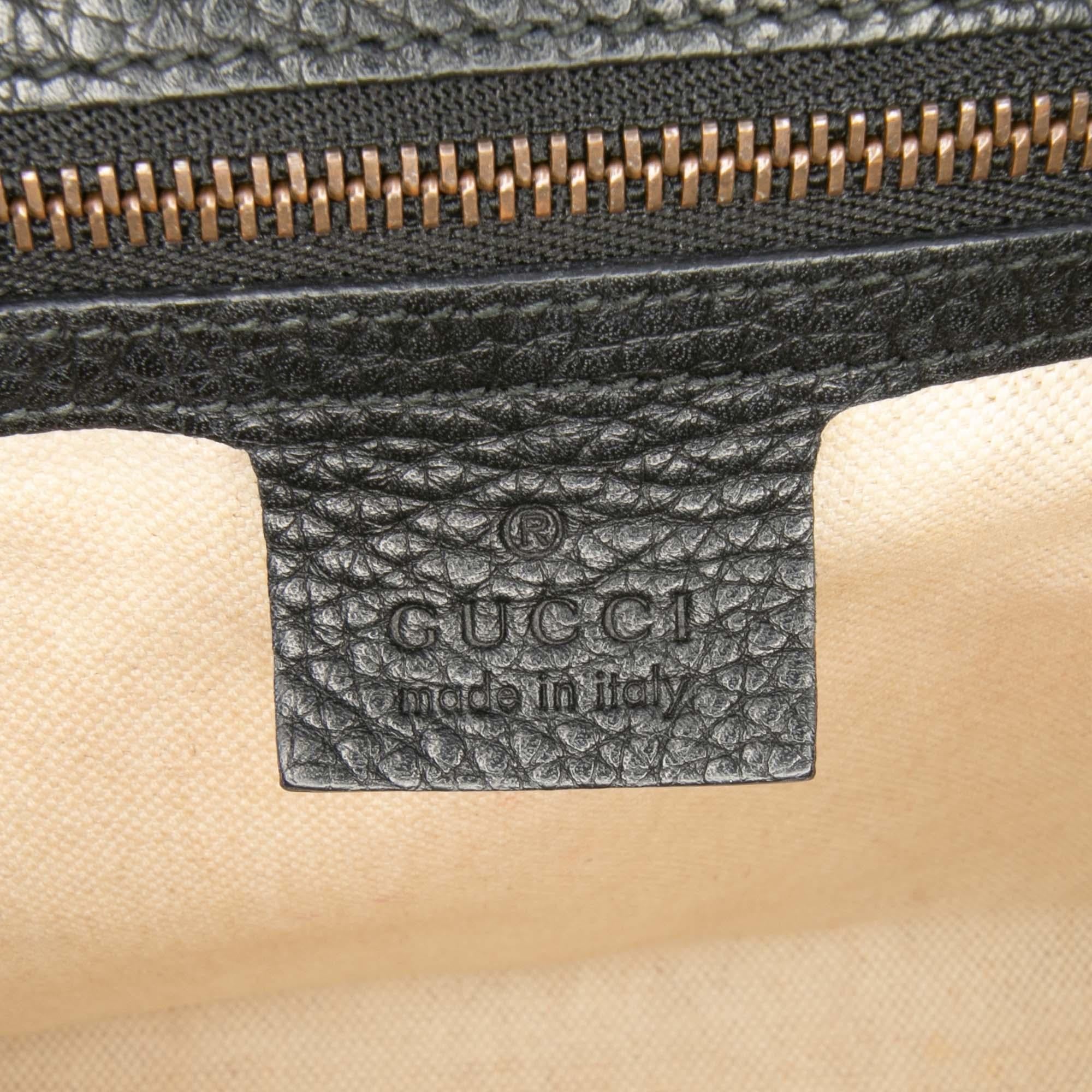 Gucci Small GG Marmont Grained Calfskin Top Handle Satchel