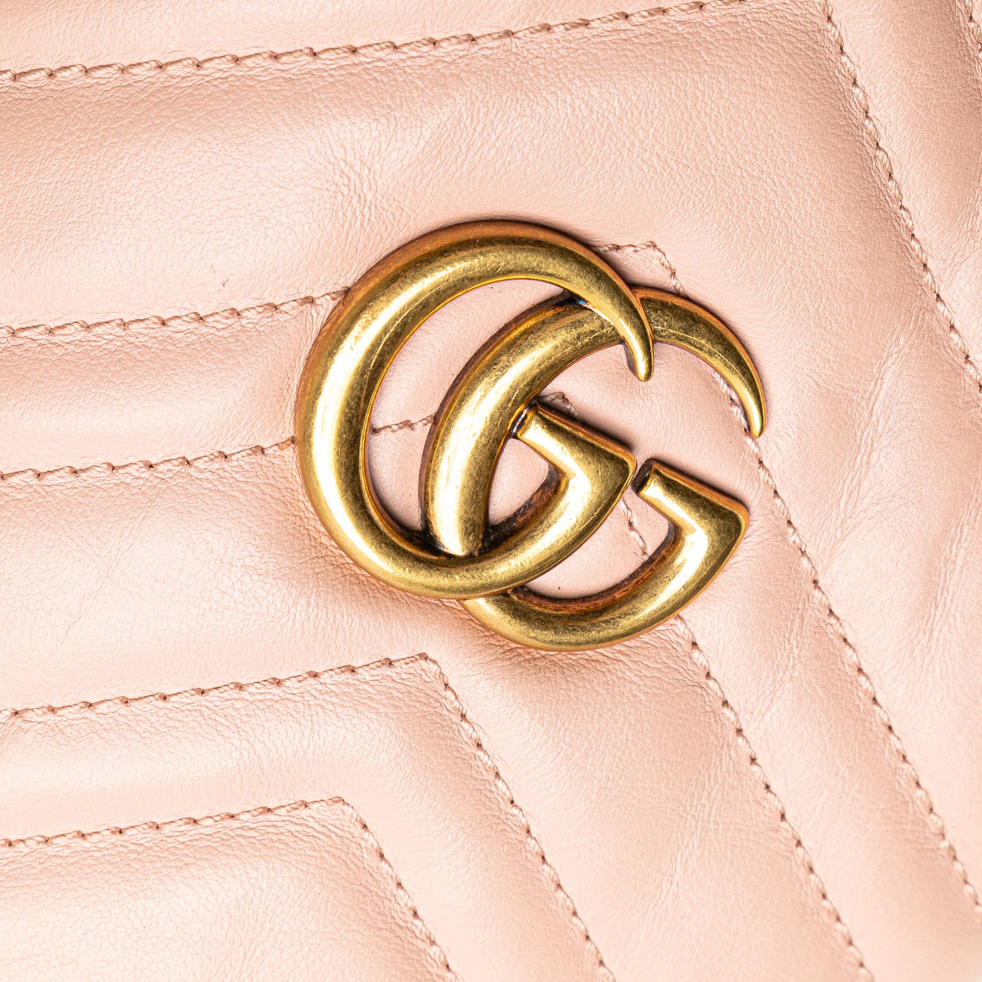 Gucci Small GG Marmont Leather Matelasse Bucket Bag