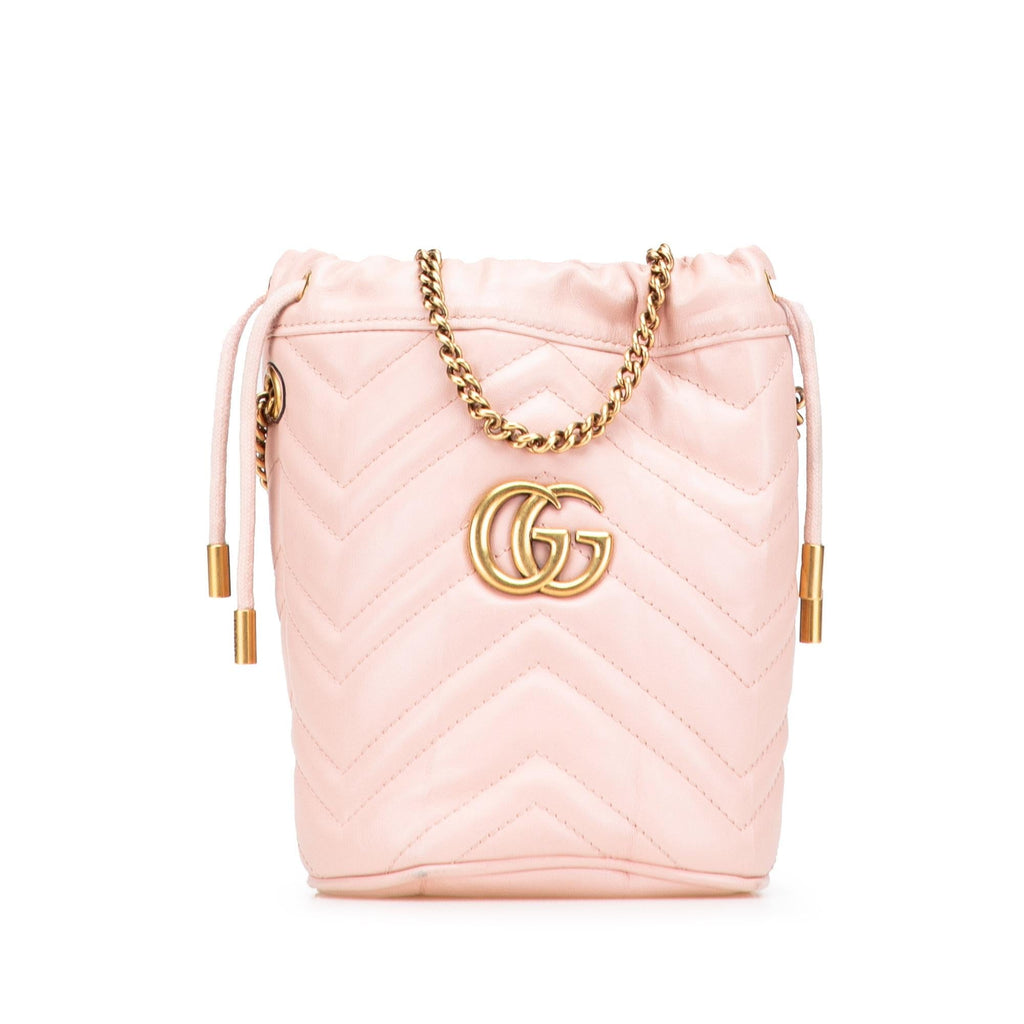 Gucci Small GG Marmont Leather Matelasse Bucket Bag