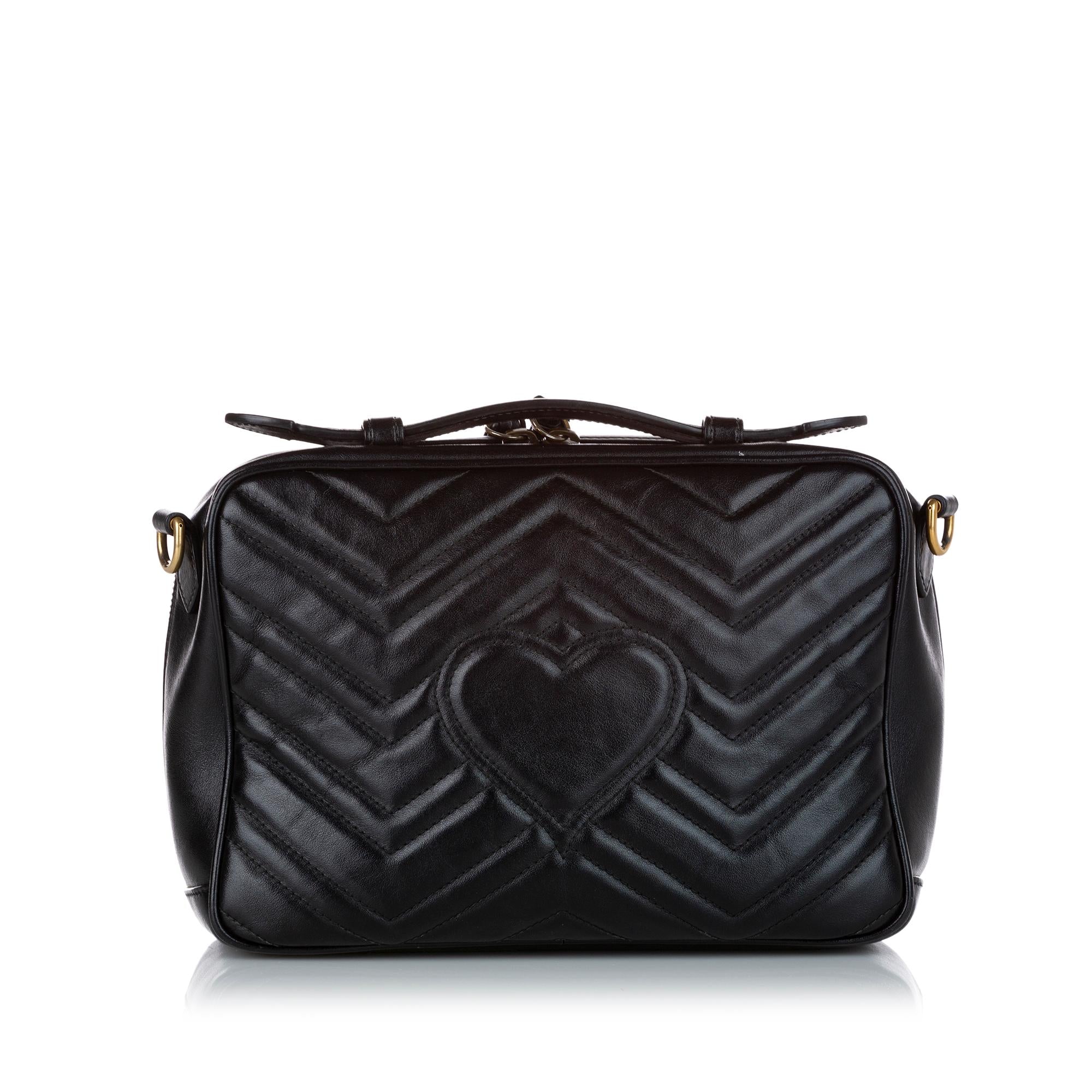 Gucci Small Gucci Marmont Leather Satchel (SHG-31892)