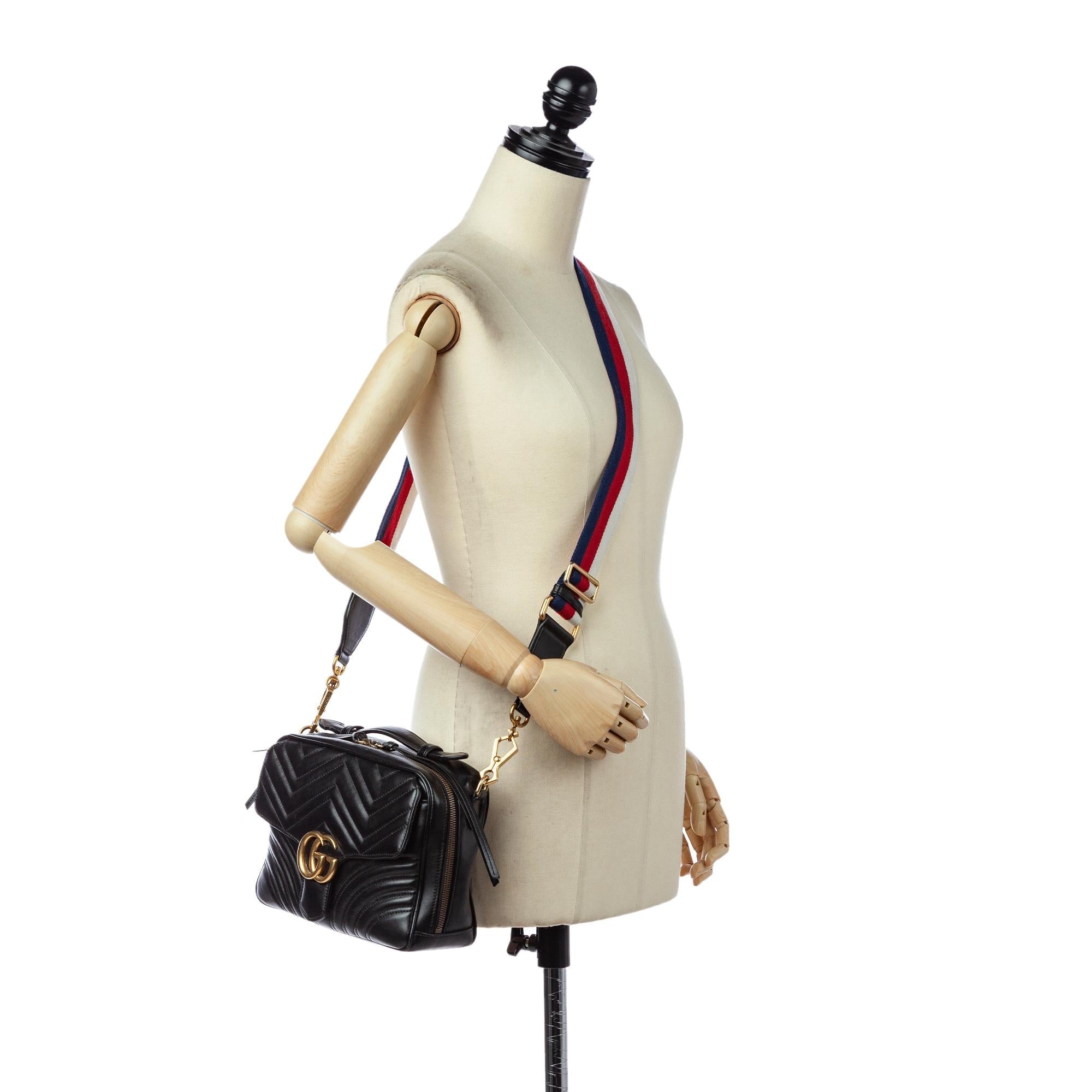 Gucci Small Gucci Marmont Leather Satchel (SHG-31892)