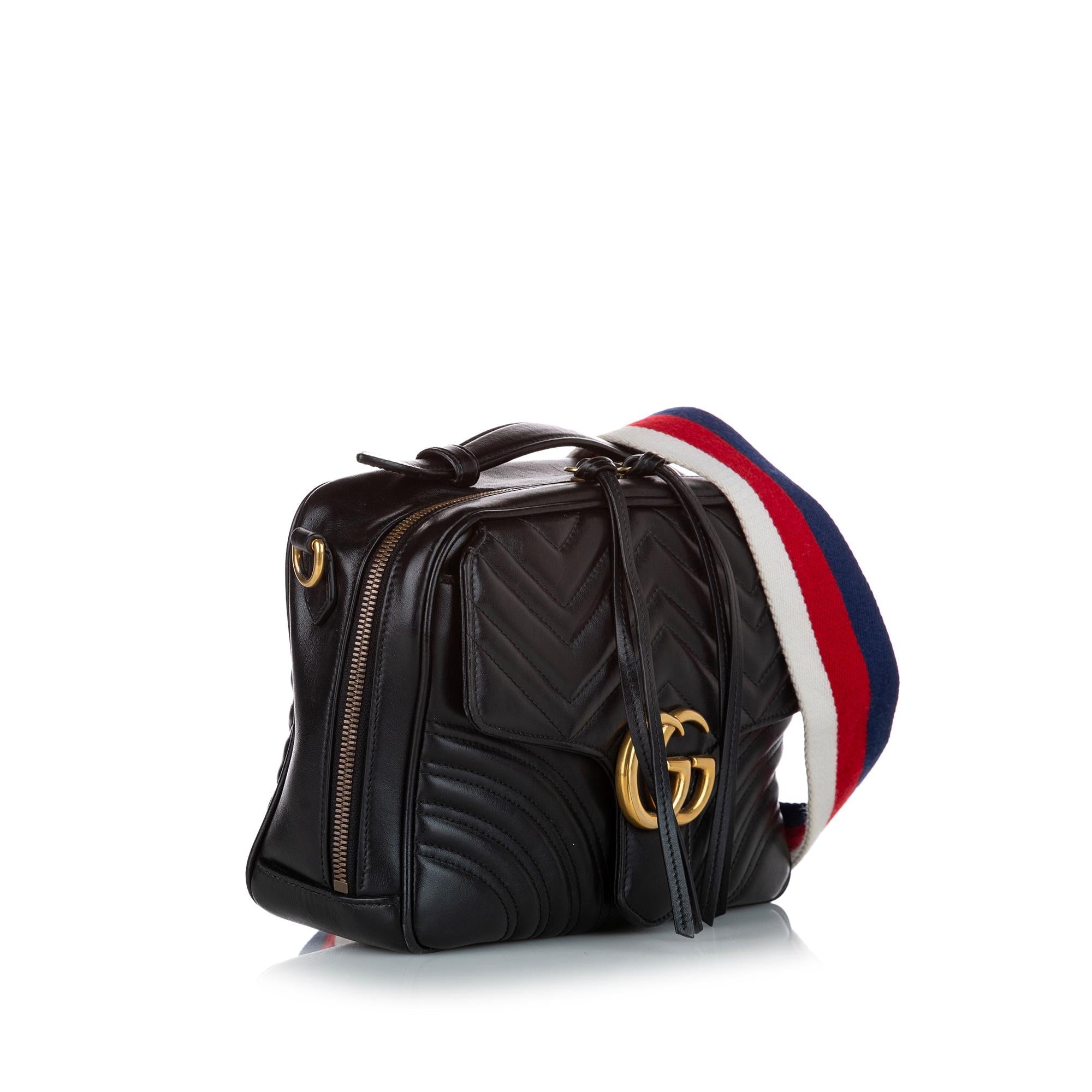 Gucci Small Gucci Marmont Leather Satchel (SHG-31892)