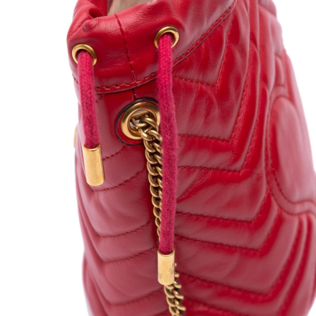 Gucci Small GG Marmont Matelasse Leather Bucket Bag