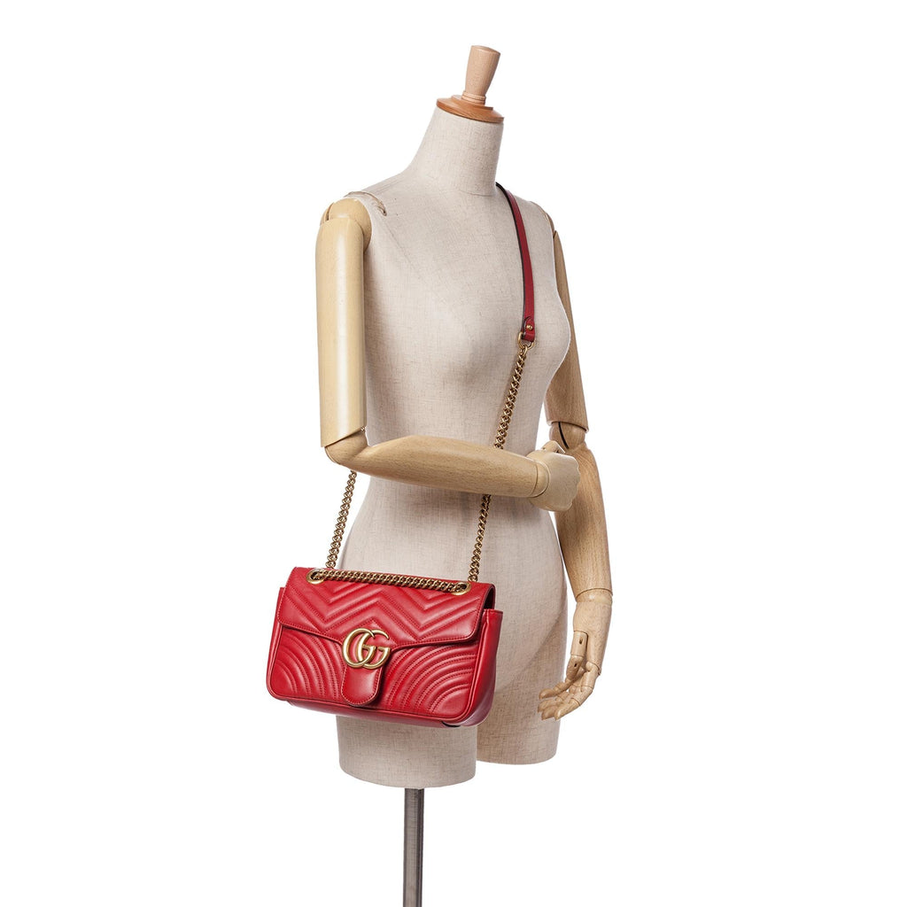 Gucci Small GG Marmont Matelasse Leather Flap Crossbody