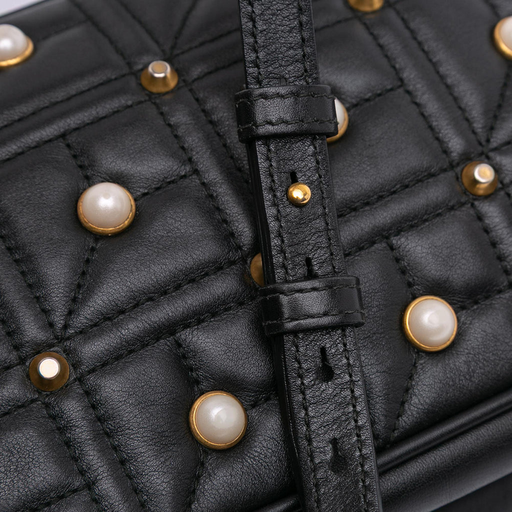 Gucci Small GG Marmont Matelasse Leather Pearl Studded Crossbody