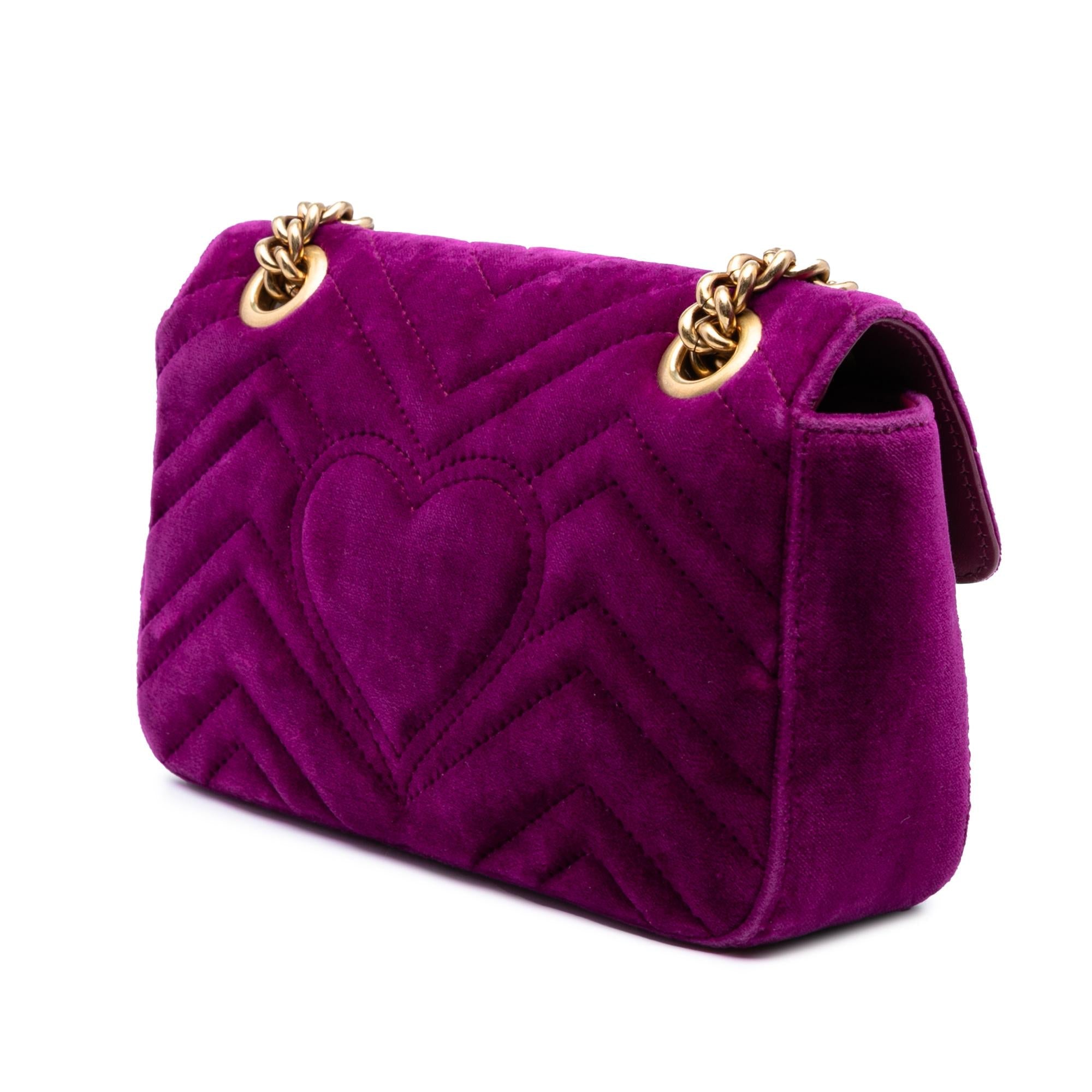 Gucci Small GG Marmont Matelasse Velvet Crystal Embellished Shoulder Bag