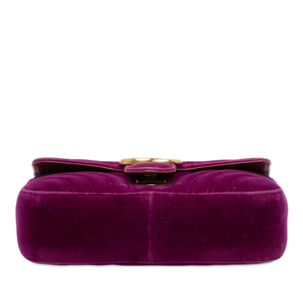 Gucci Small GG Marmont Matelasse Velvet Shoulder Bag