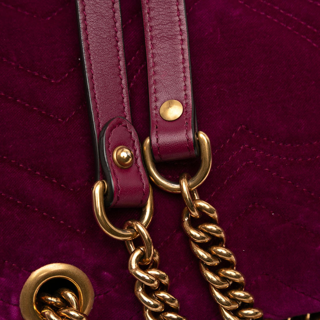 Gucci Small GG Marmont Matelasse Velvet Shoulder Bag