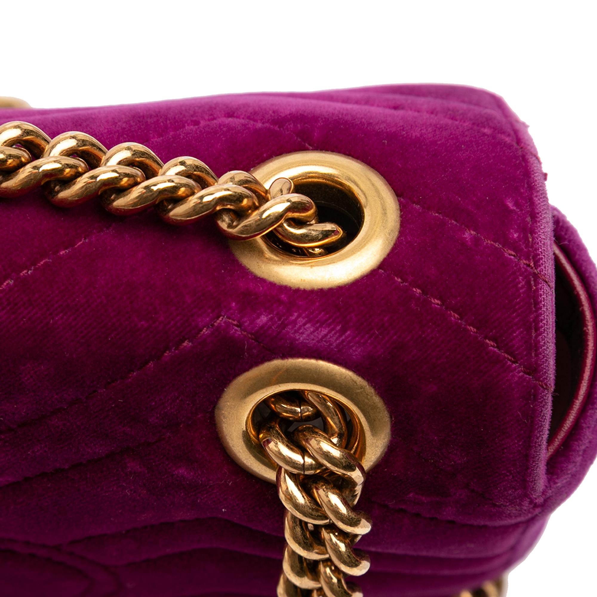 Gucci Small GG Marmont Matelasse Velvet Shoulder Bag