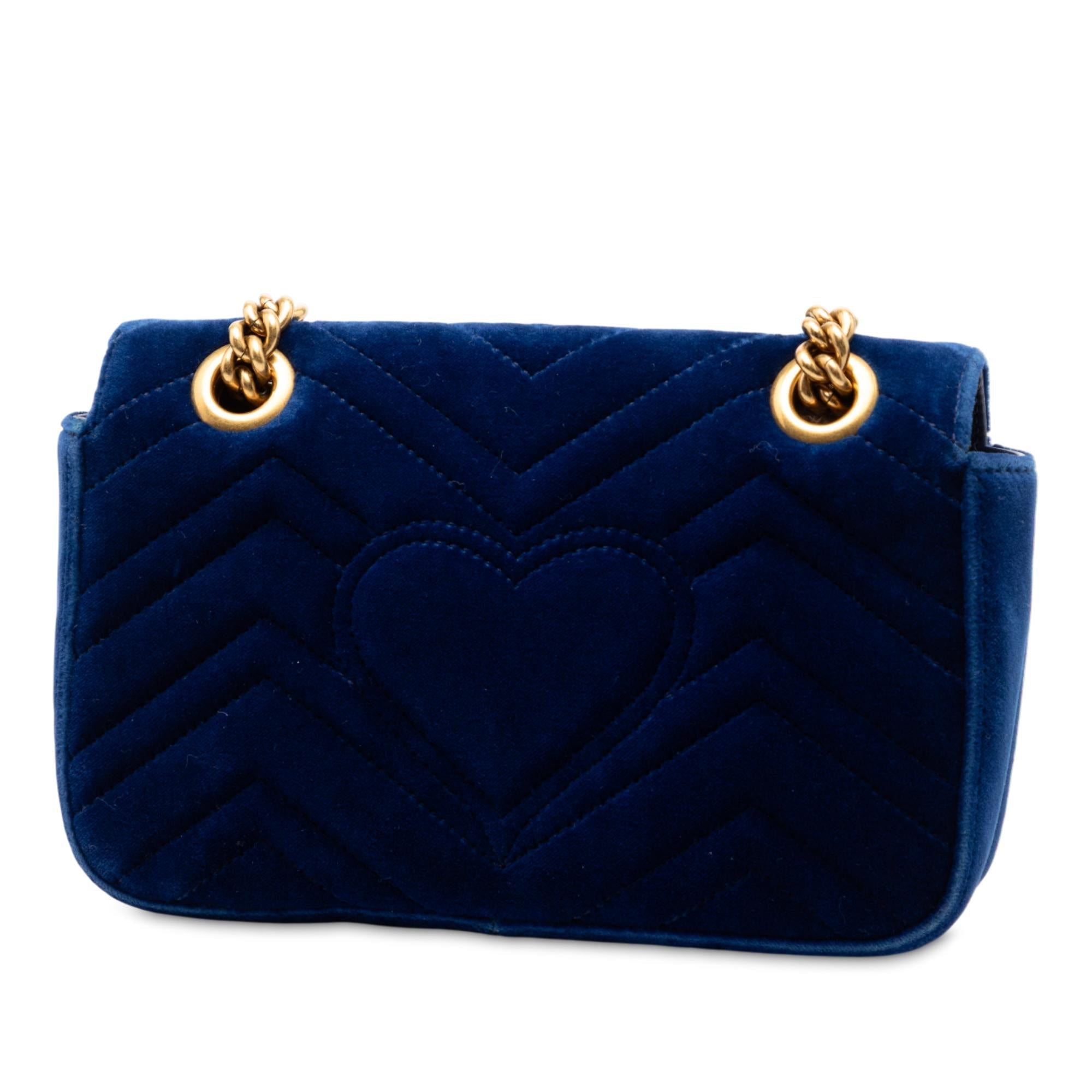 Gucci Small GG Marmont Matelasse Velvet Shoulder Bag