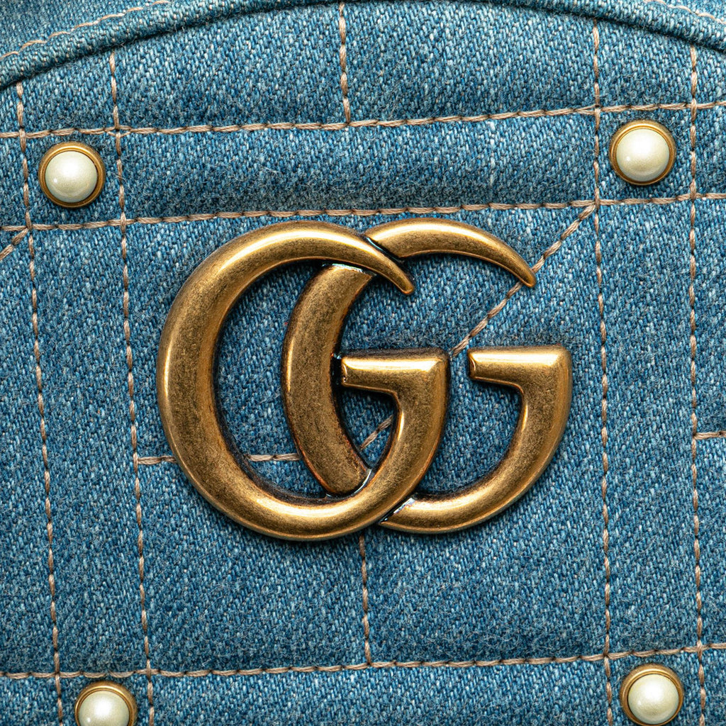 Gucci Small GG Marmont Pearl DLBim Backpack