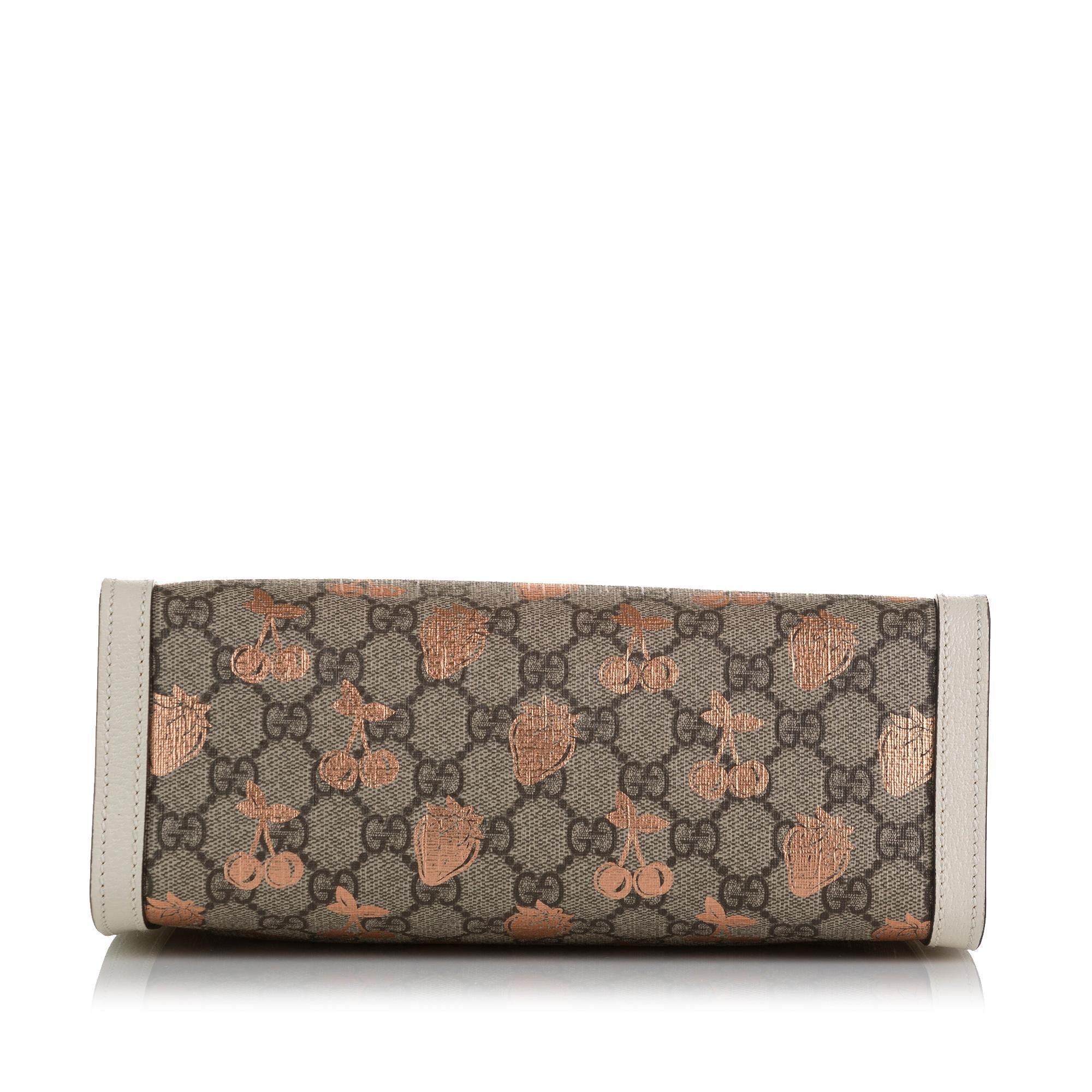 Gucci Small GG Supreme Berry Padlock Tote (SHG-pt4iss)