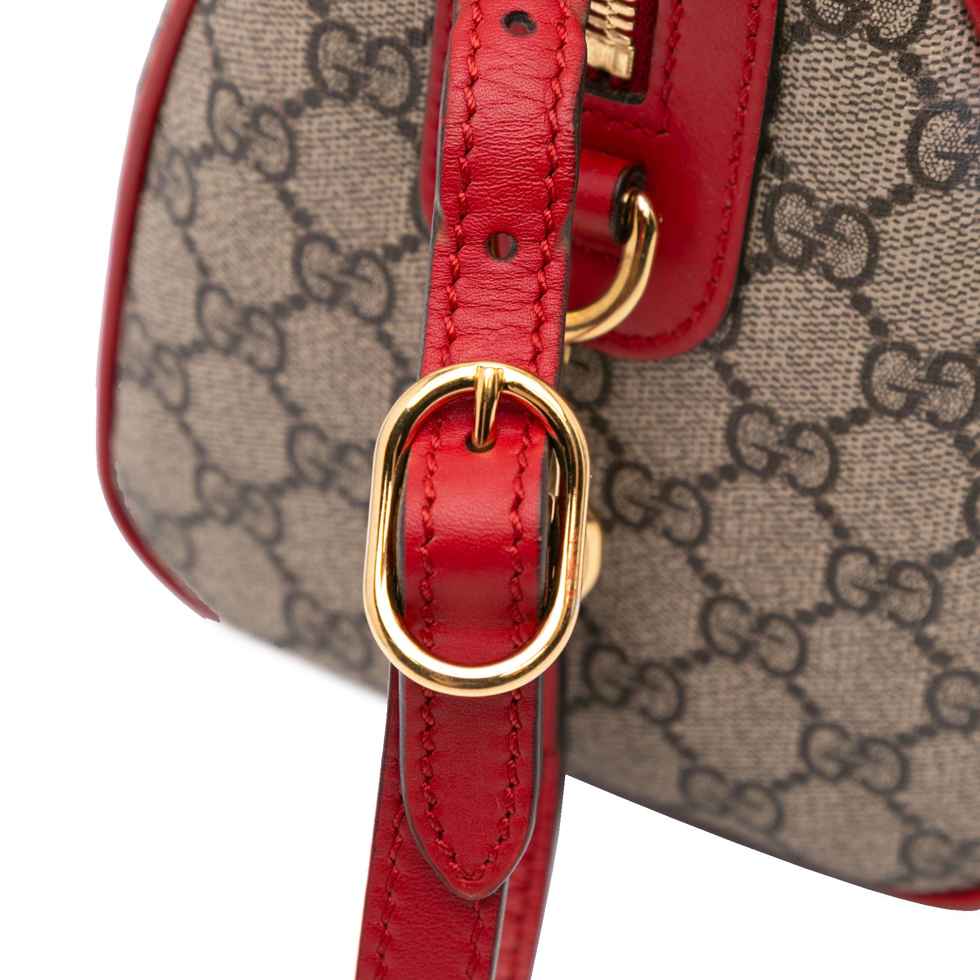 Gucci Small GG Supreme Kingsnake Heart Embroidered Satchel