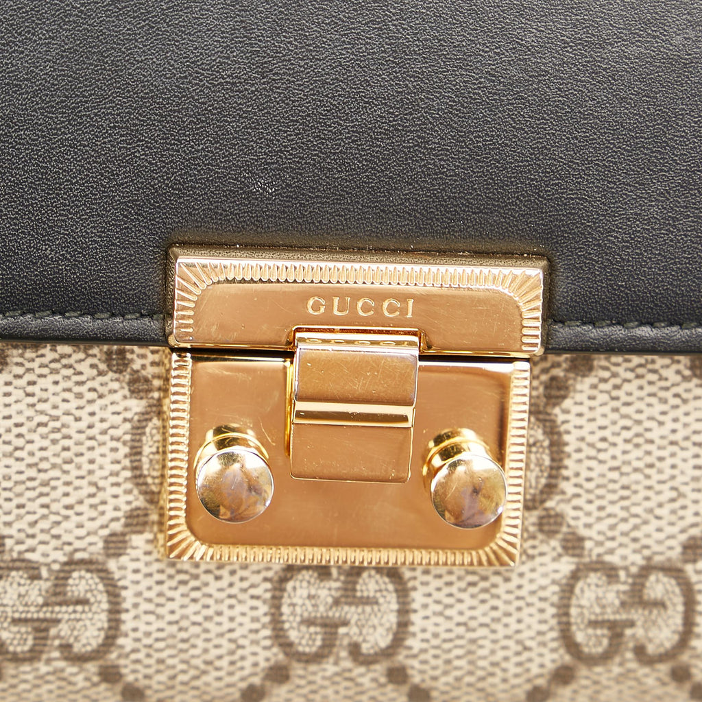 Gucci Small Gucci Supreme Padlock Crossbody Bag (SHG-23391)