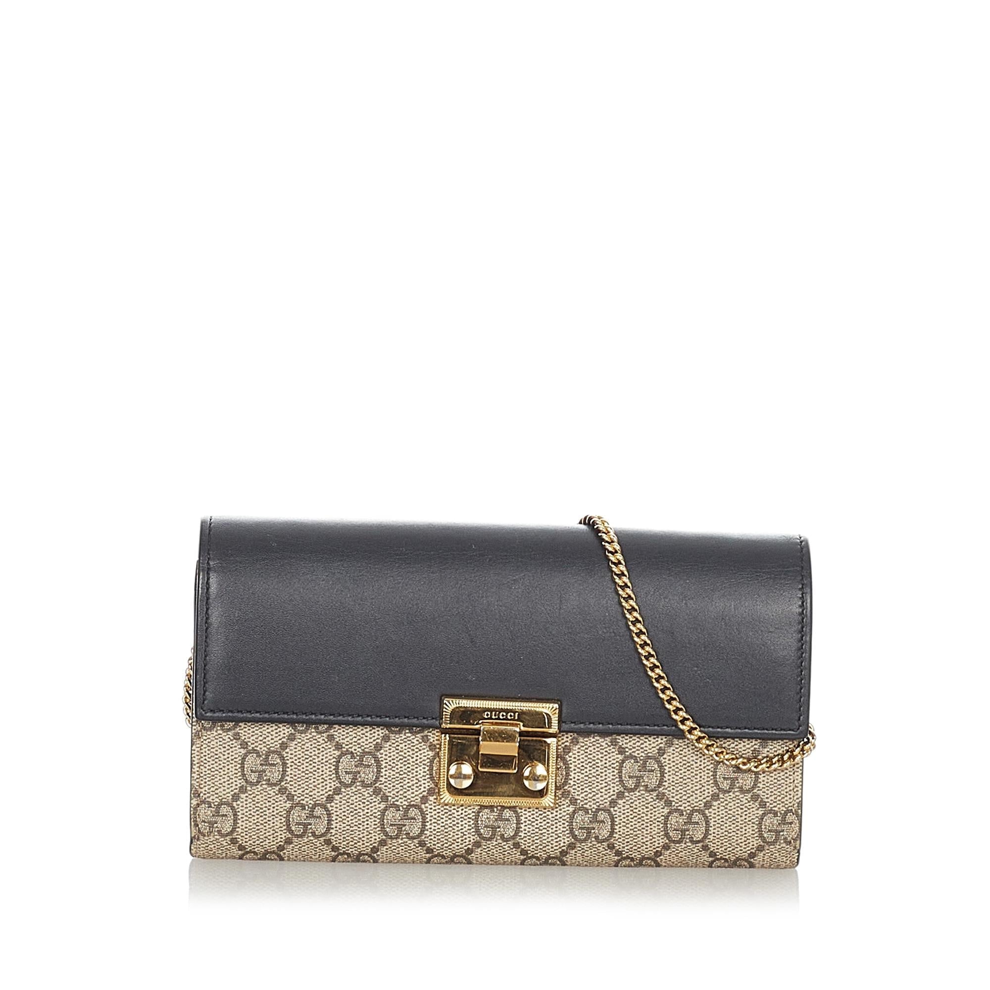 Gucci Small Gucci Supreme Padlock Crossbody Bag (SHG-23391)