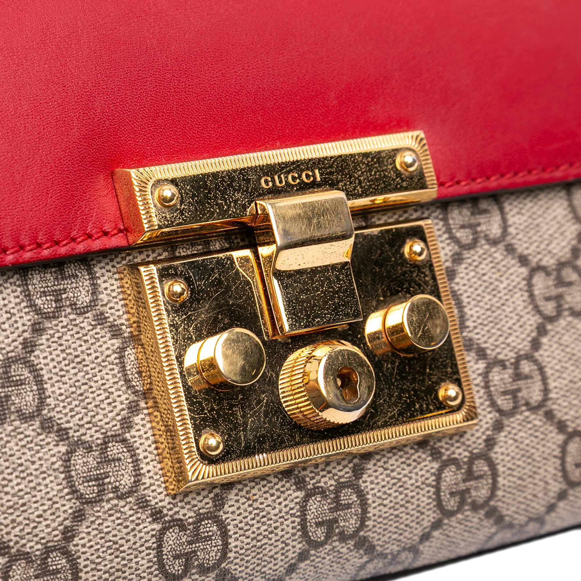 Gucci Small GG Supreme Padlock Crossbody