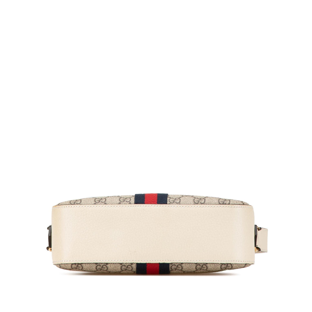 Gucci Small GG Supreme Textured Calfskin Web Ophidia Camera Bag