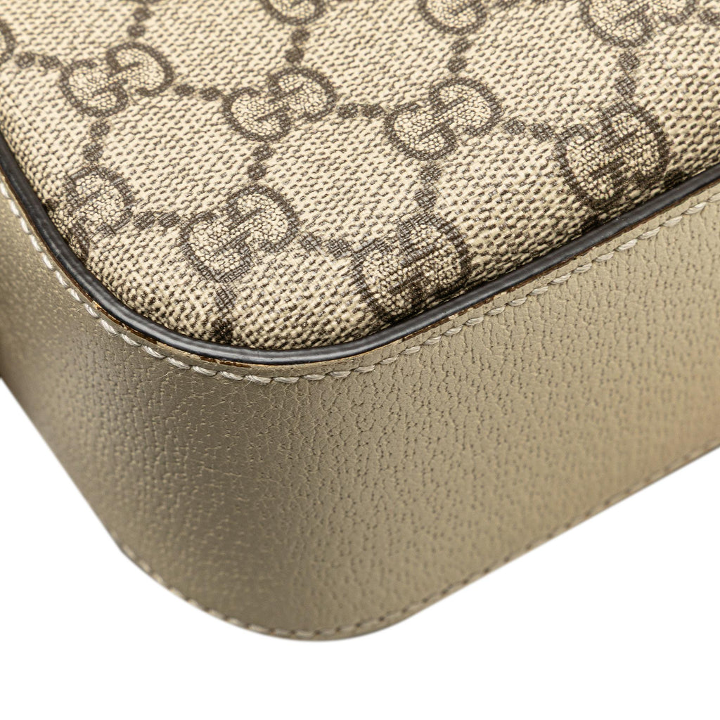Gucci Small GG Supreme Textured Calfskin Web Ophidia Camera Bag
