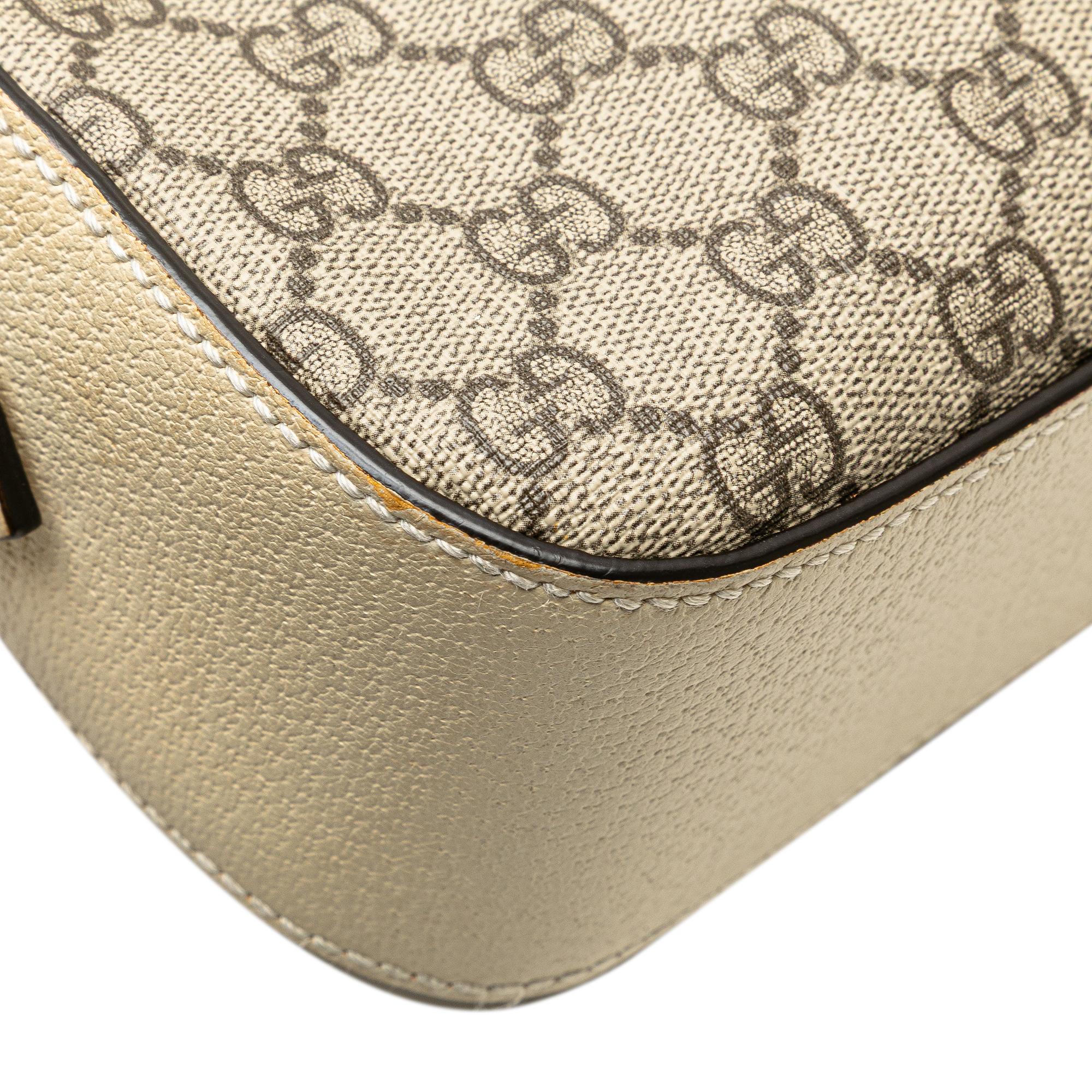 Gucci Small GG Supreme Textured Calfskin Web Ophidia Camera Bag