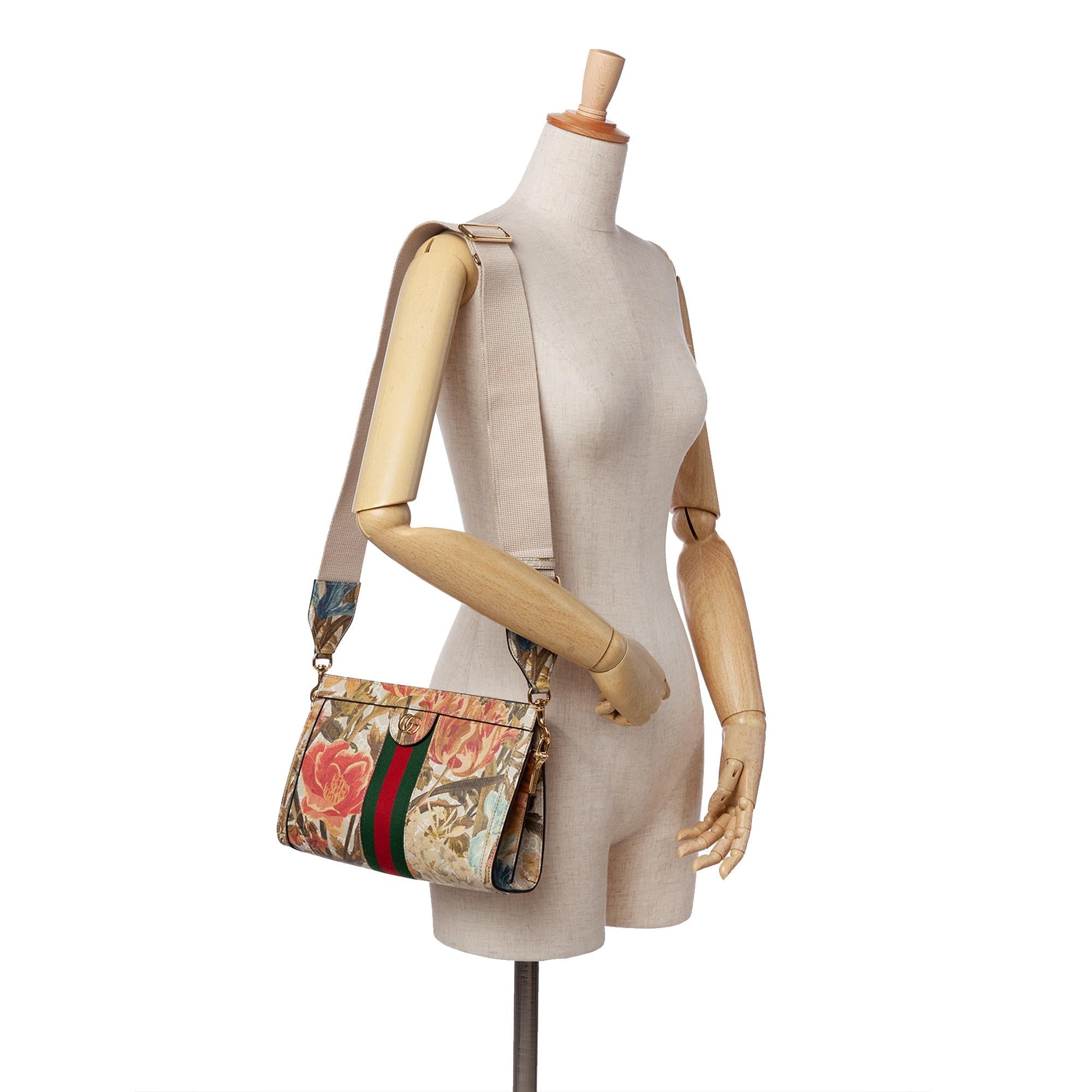 Gucci Small GG Supreme Water Flora Ophidia Chain Bag