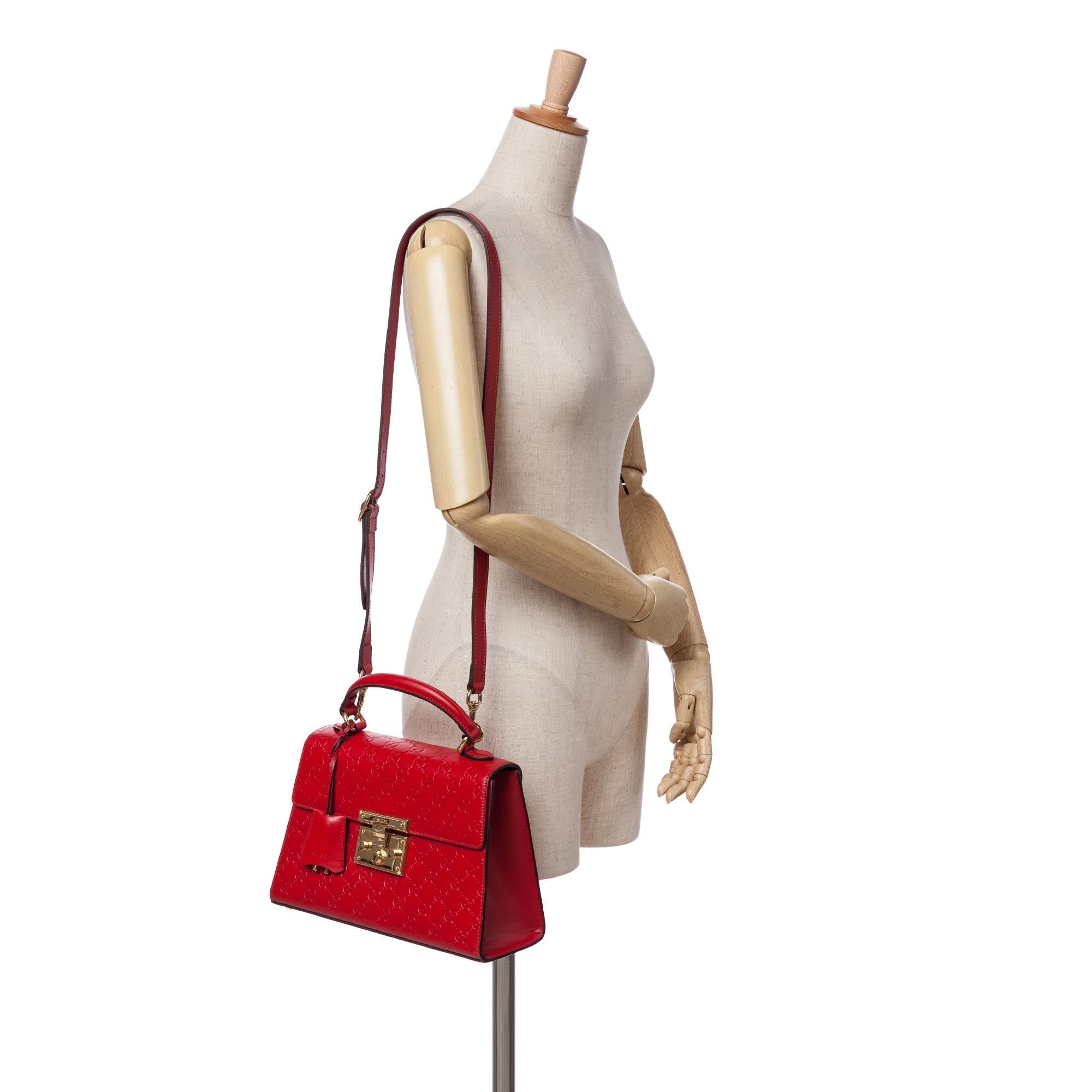 Gucci Small Guccissima Padlock Satchel