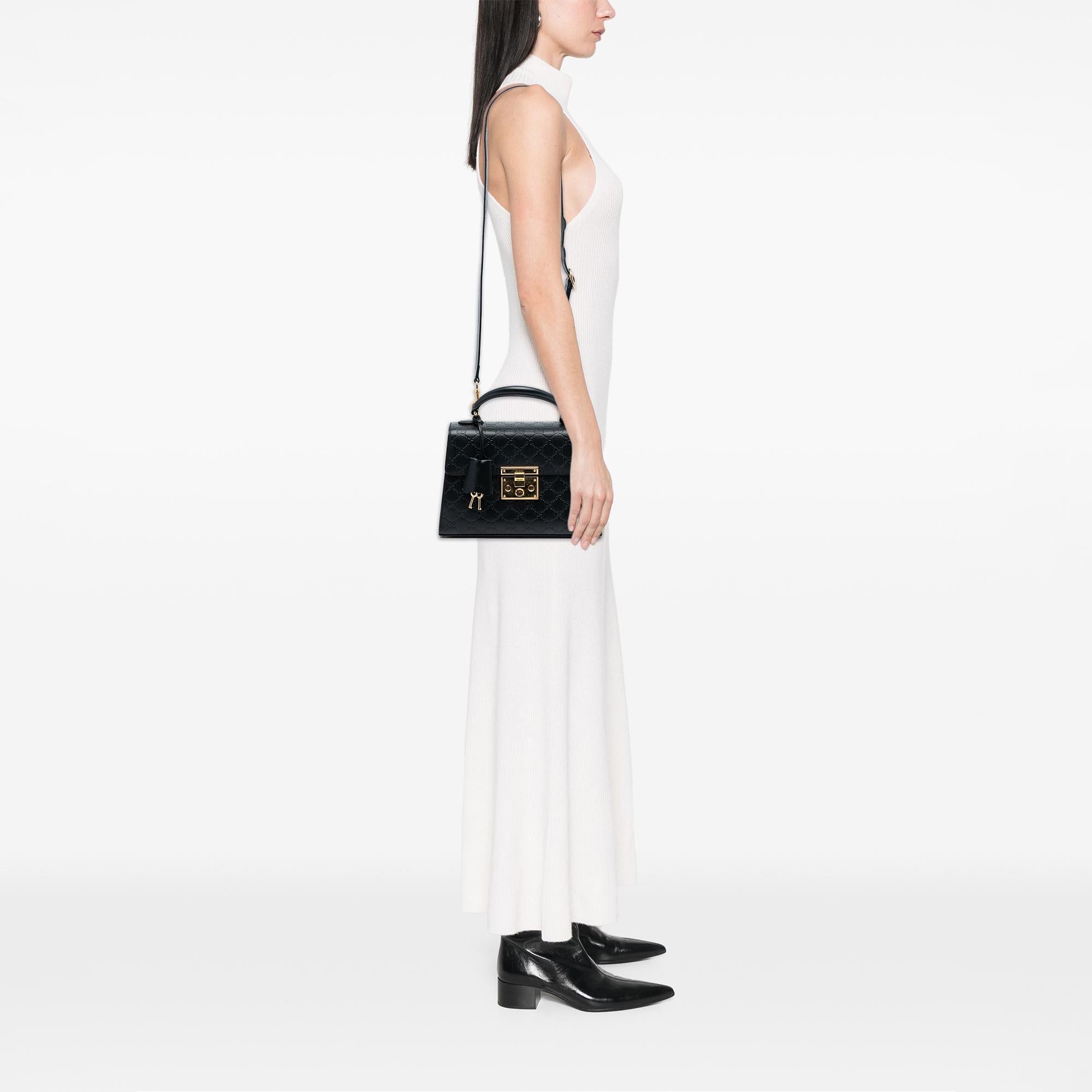 Gucci Small Guccissima Padlock Satchel