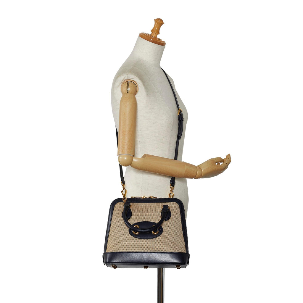 Gucci Small Horsebit 1955 Canvas Top Handle (SHG-SSDUyp)