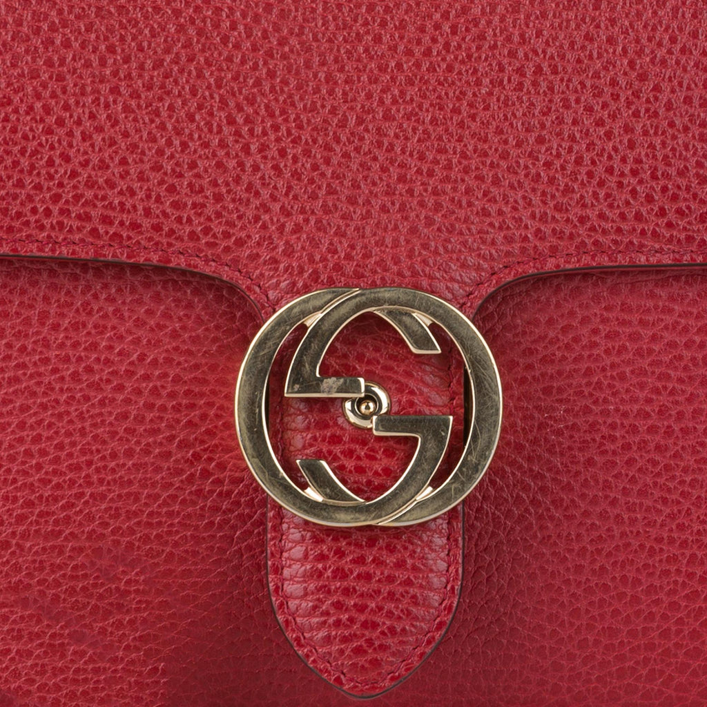 Gucci Small Interlocking G Leather Crossbody Bag (SHG-32603)