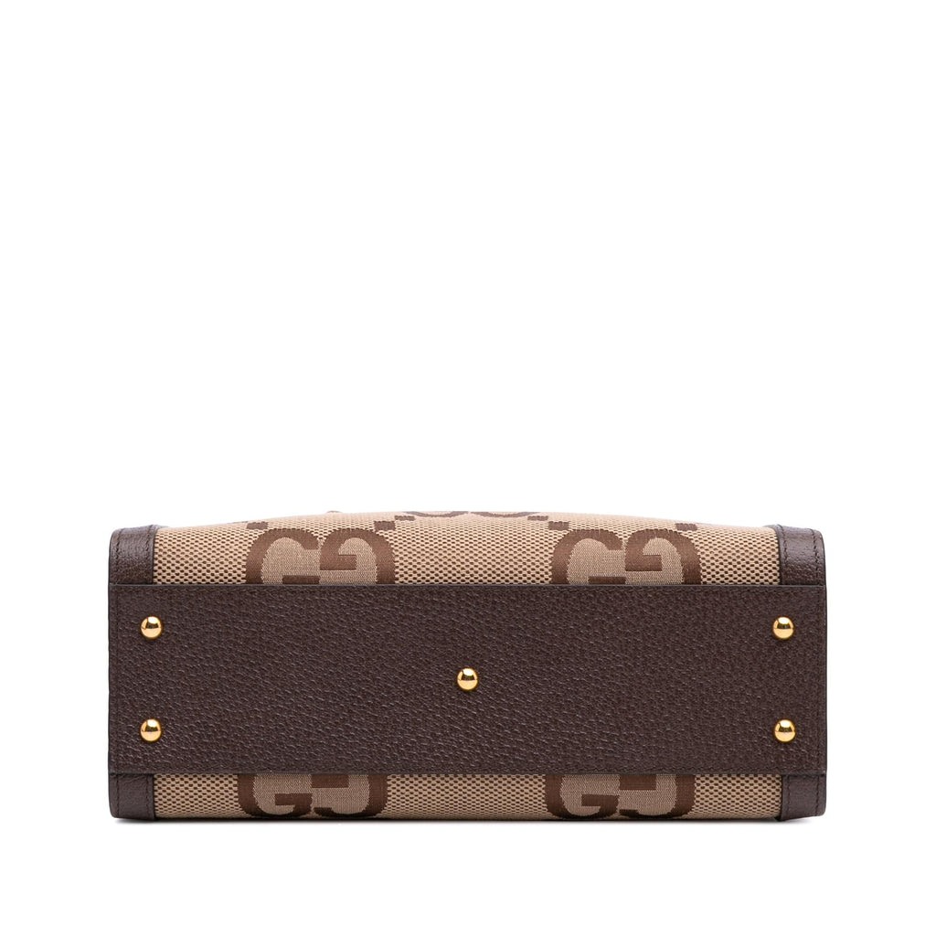 Gucci Small Jumbo GG Canvas Bamboo Diana Satchel