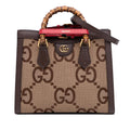Gucci Small Jumbo GG Canvas Bamboo Diana Satchel