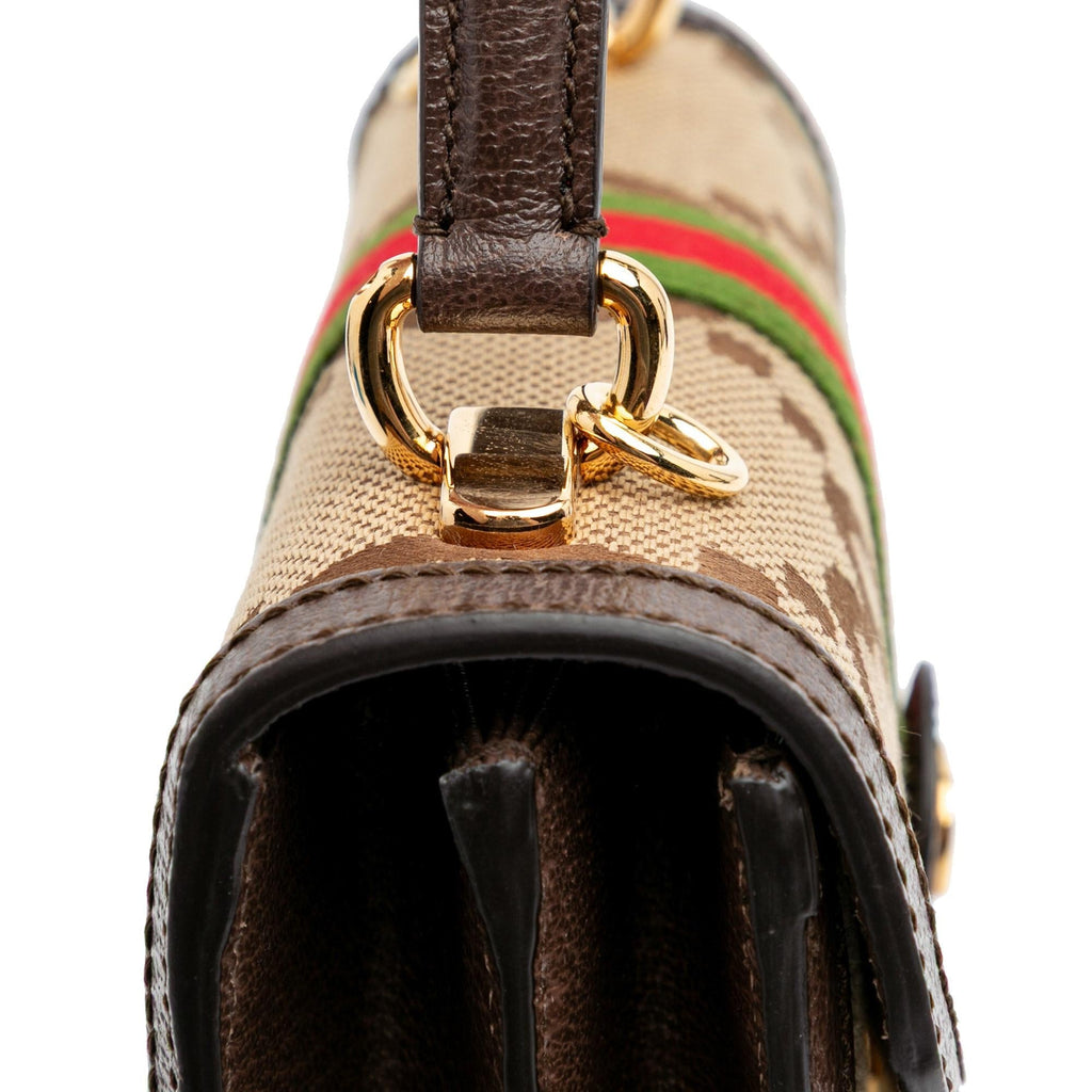 Gucci Small Jumbo GG Canvas Web Ophidia Top Handle Flap