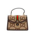 Gucci Small Jumbo GG Canvas Web Ophidia Top Handle Flap