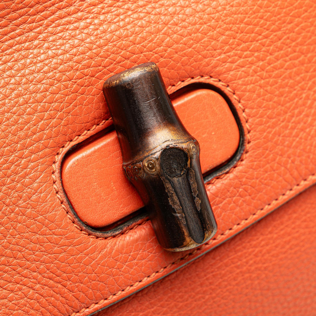 Gucci Small Leather Bamboo Daily Satchel