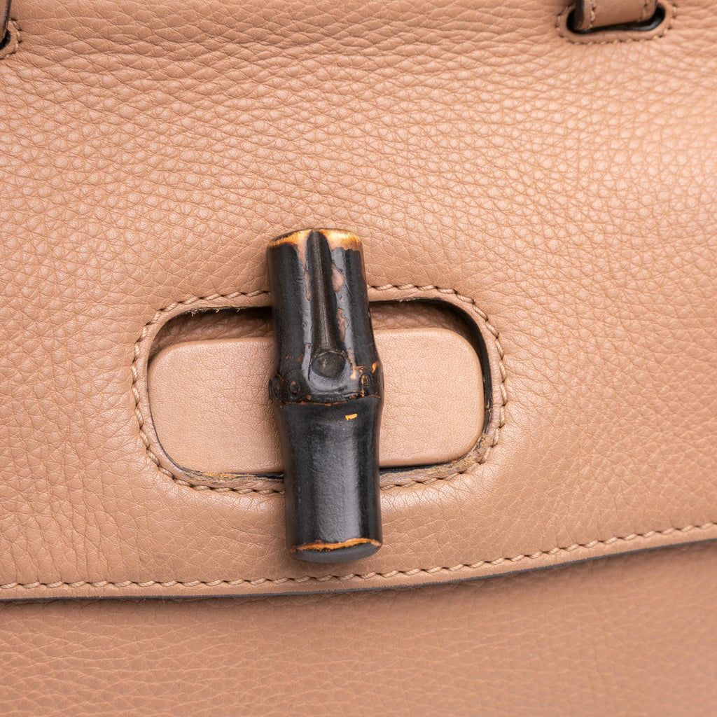Gucci Small Leather Bamboo Daily Satchel
