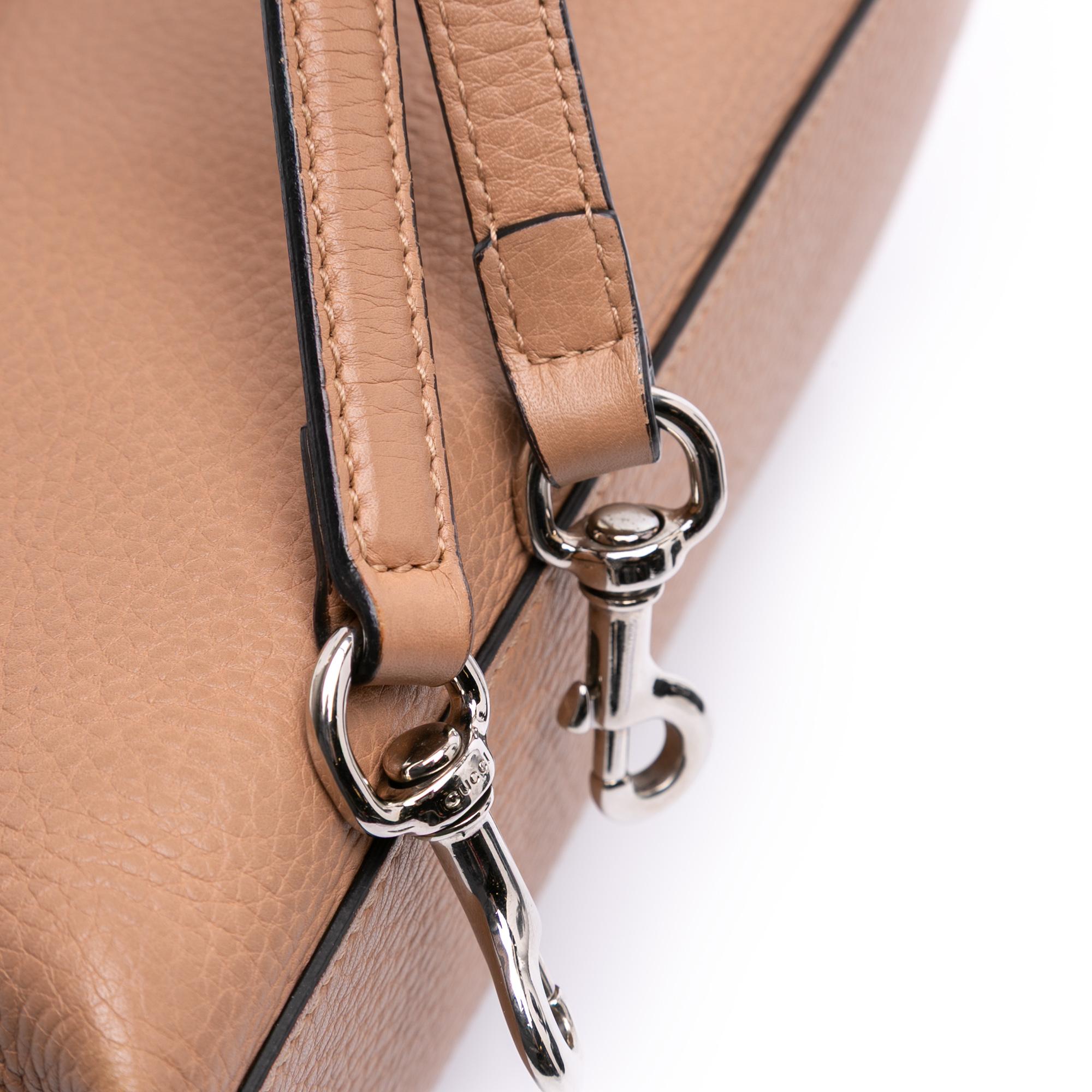 Gucci Small Leather Bamboo Daily Satchel