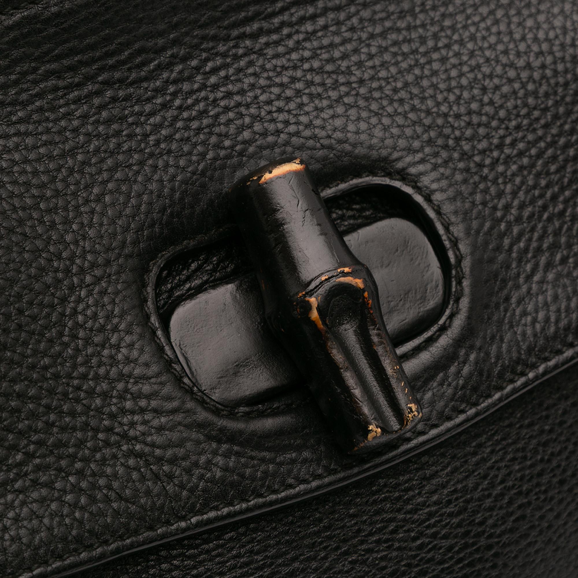 Gucci Small Leather Bamboo Daily Satchel