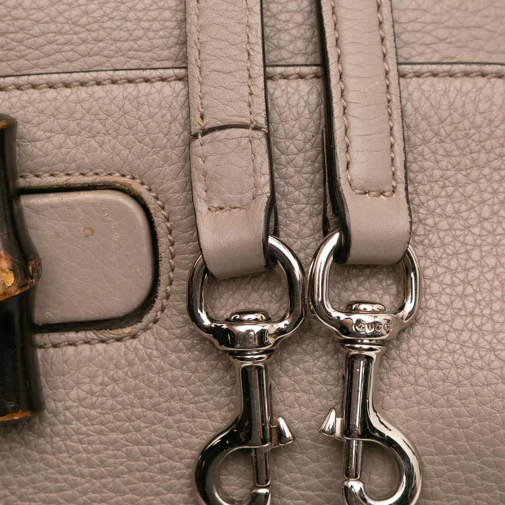 Gucci Small Leather Bamboo Daily Satchel