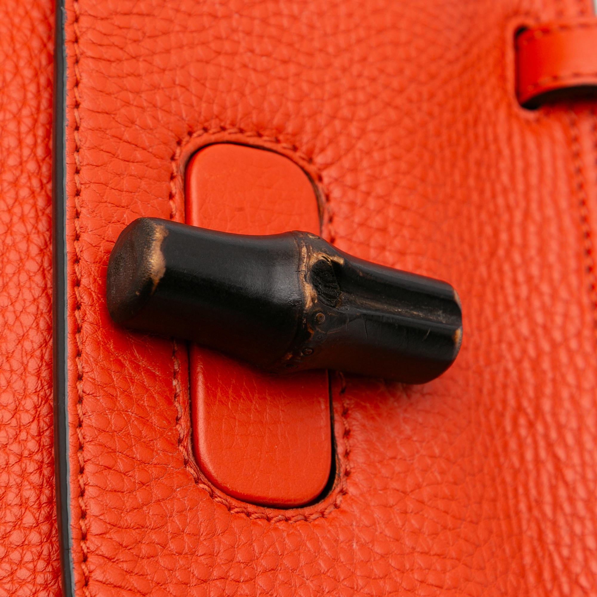 Gucci Small Leather Bamboo Daily Satchel