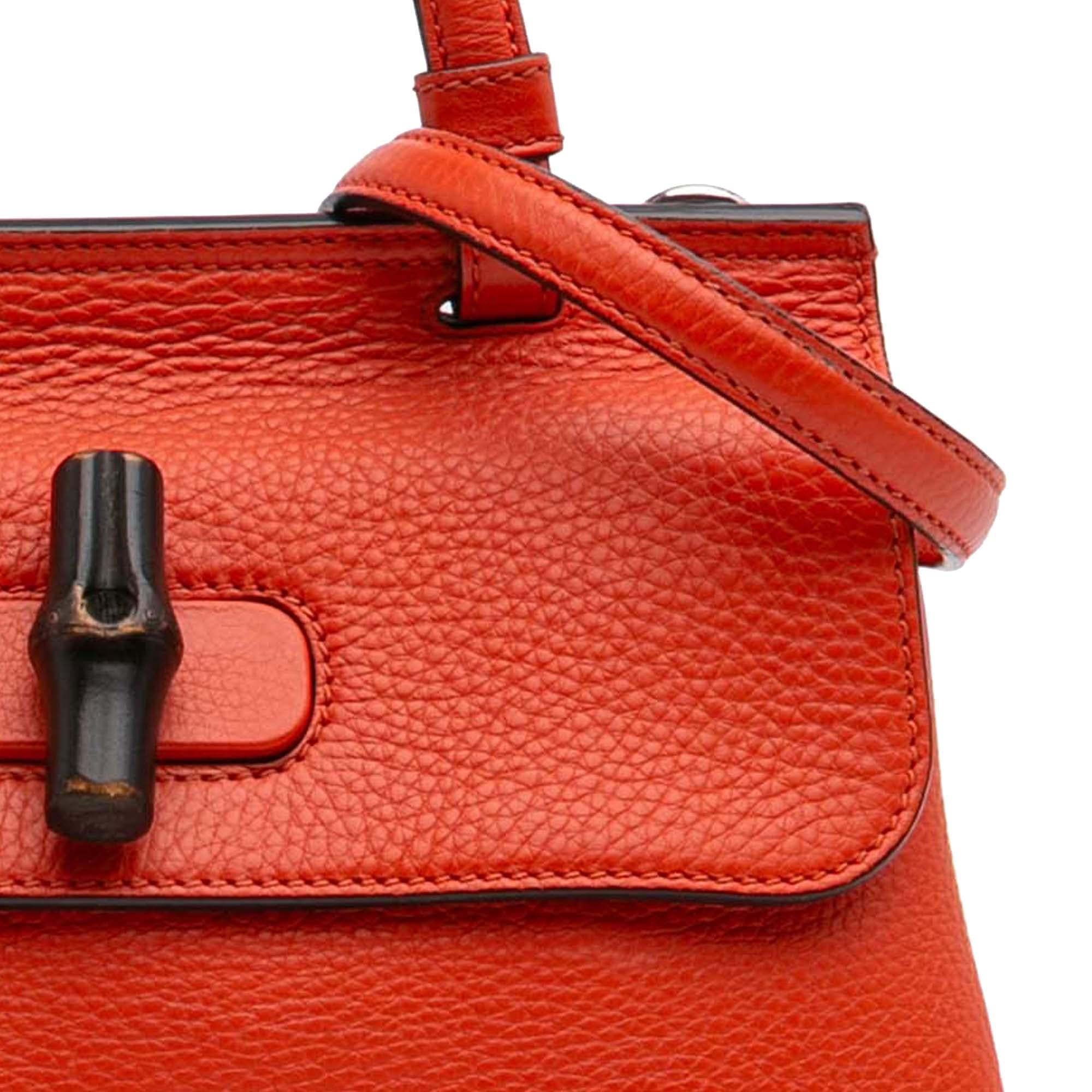 Gucci Small Leather Bamboo Daily Satchel